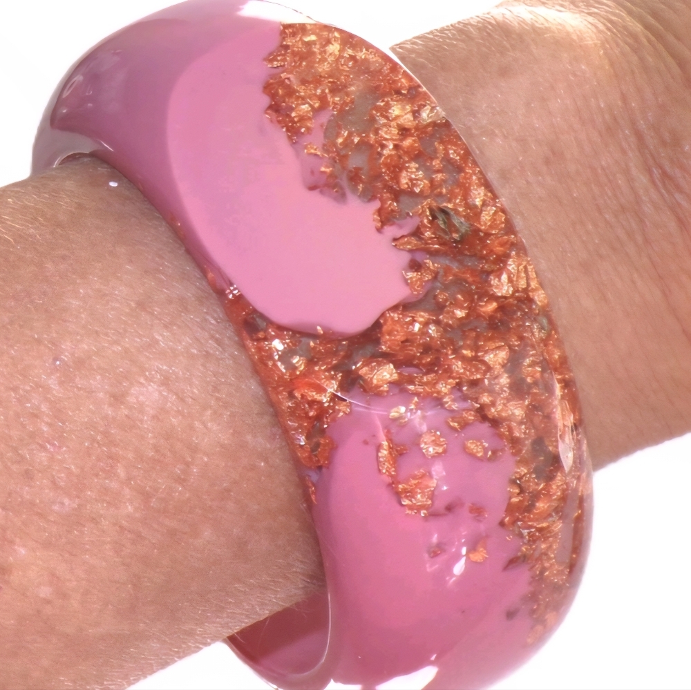 NWT SOBRAL Orlando Technica PB34 Pink & Copper Metalique Bangle Bracelet